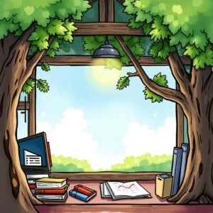 Text analyzer for reporting: Evaluate text for reporting clarity and compliance 7 A serene study space with books and charts, ideal for text analysis and reporting tasks.