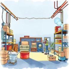 Quality control inspector analyzing equipment in a organized manufacturing space