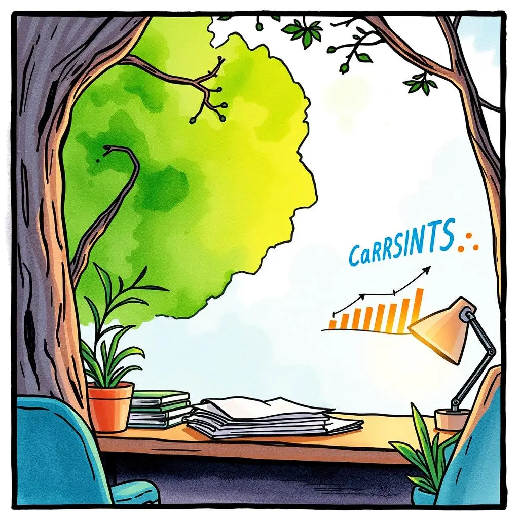 Audit trail summary generator: Summarizes audit trails for reviewer insights 1 A cozy workspace with plants, highlighting audit trail summary insights.