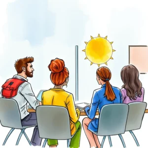 Reference feedback analyzer: Analyze and summarize feedback from references 2 Group of professionals analyzing feedback in a bright office setting.