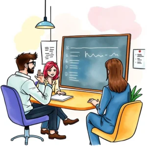 Recruitment market expert: Provide insights into effective hiring practices 5 Effective hiring practice meeting with HR professionals discussing recruitment strategies