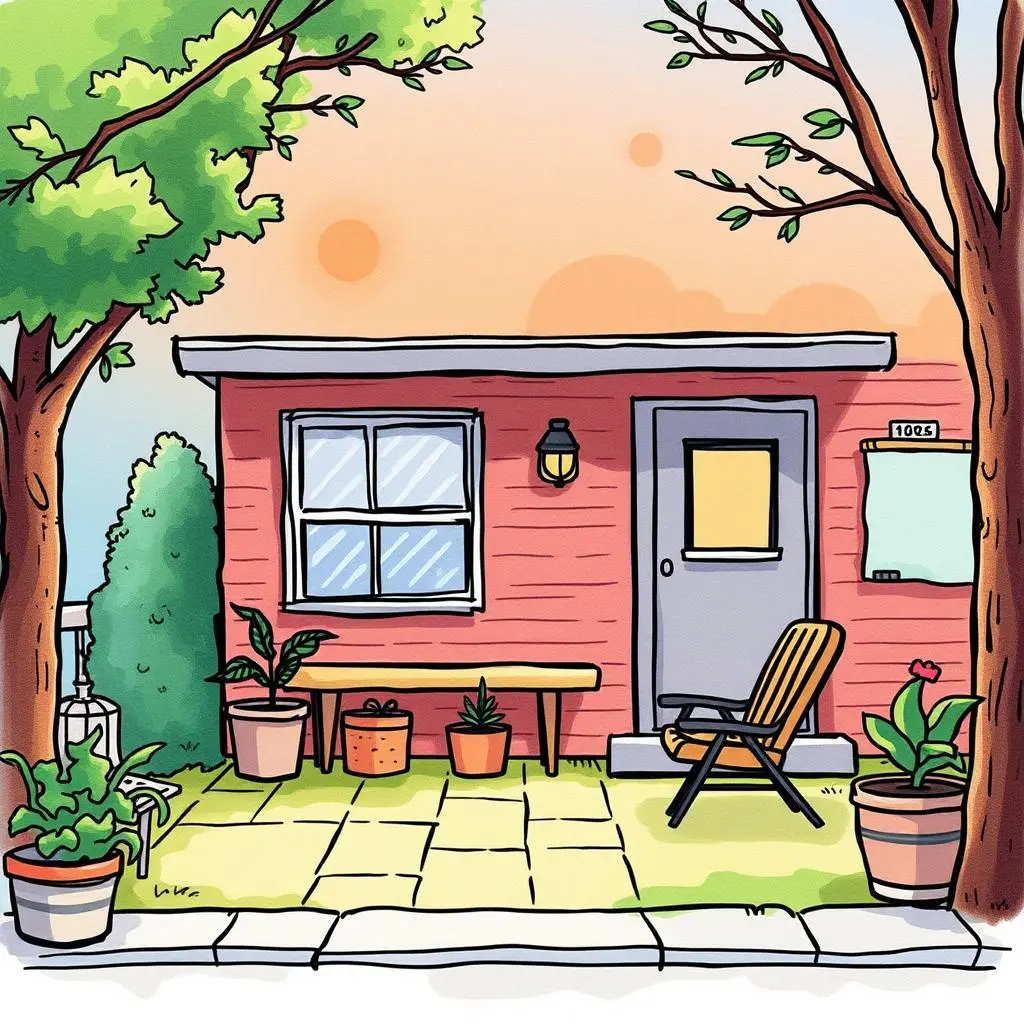 Rent payment due date notifier: Notify tenants of upcoming due dates effectively 1 A cozy pink house with plants, a bench, and a sign displaying the rent payment due date.