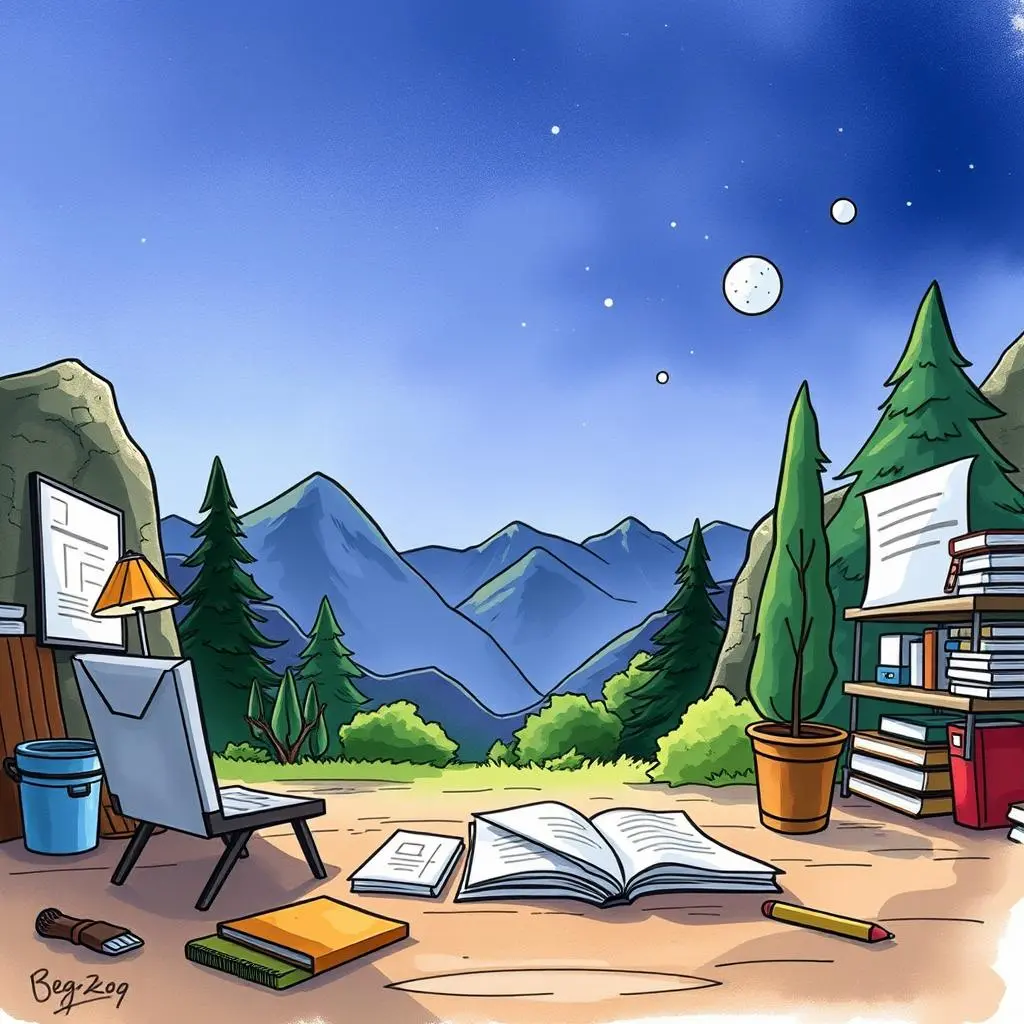 Requirement translator: Convert specifications into clear documentation 1 Scenic workspace illustrating creativity in requirements documentation process.