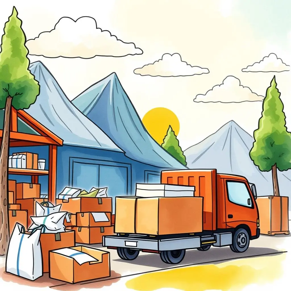 Return reason analyzer: Generate insights from return reason data 1 Delivery truck loading boxes at a returns management facility outdoors.