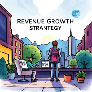Sales professionals strategizing company revenue growth in an urban setting.