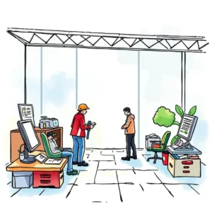 A collaborative workspace illustrating discussions on risk assessment controls in a finance department.