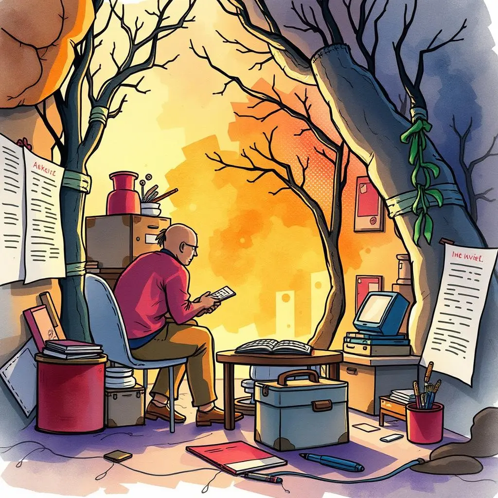 Vulnerability finder: Discover vulnerabilities from text data 1 A focused individual analyzes data in a cozy workspace surrounded by trees and natural elements.