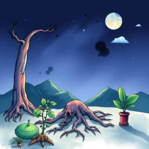 Illustration depicting growth and renewal amidst challenges in operations.