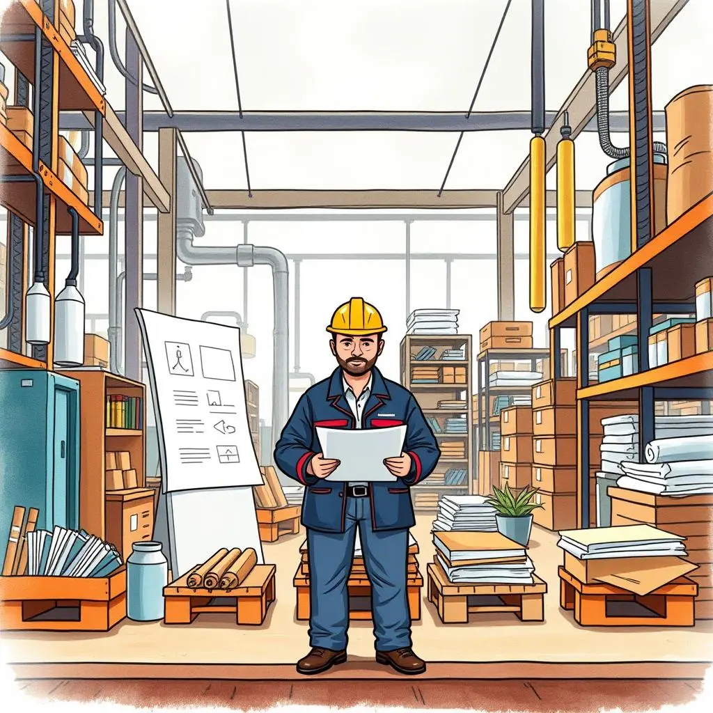Findings presentation creator: Craft presentations based on analysis outcomes 1 Craftsman holds presentation materials in a manufacturing workspace designed for root cause analysis