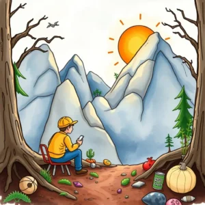 A root cause analyst contemplating solutions in a mountainous landscape.