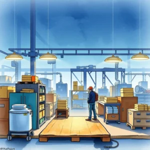 Person observing a manufacturing facility for root cause analysis.