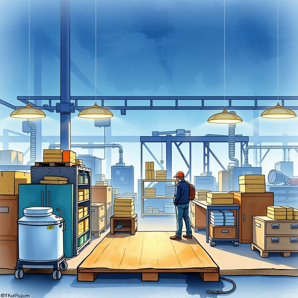 Person observing a manufacturing facility for root cause analysis.