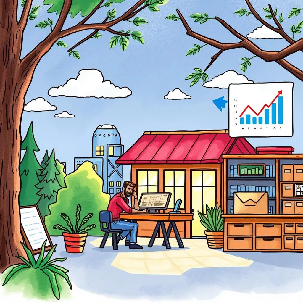 Performance metric generator: Generate key sales performance metrics 1 Sales analyst working on performance metrics outside a modern office.