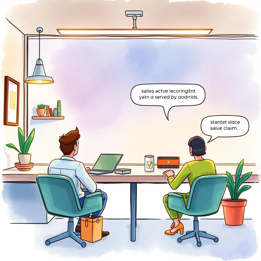 Value proposition review assistant: Get feedback on value claims effectiveness 1 A team discusses value propositions at a desk, focusing on sales strategy development.