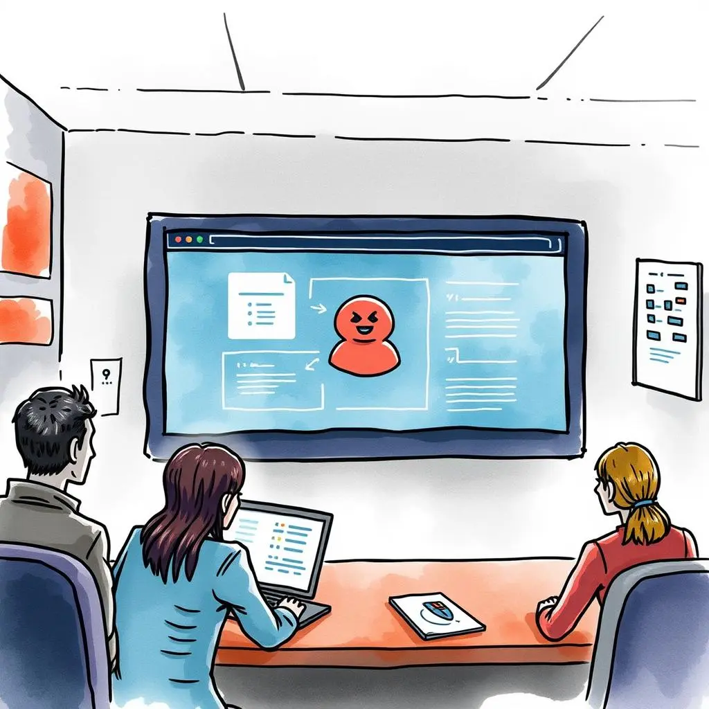 Comment analyzer: Break down user comments for actionable insights 1 Team analyzing user comments on a large screen in an office.