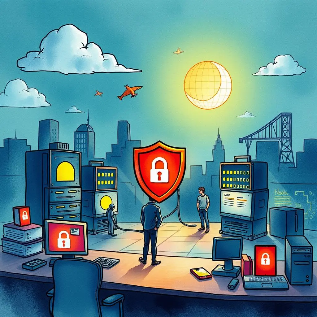 Malware report simplifier: Generate concise malware analysis reports from user input 1 Malware analysis tool in a secure IT environment with professionals working on cybersecurity tasks.