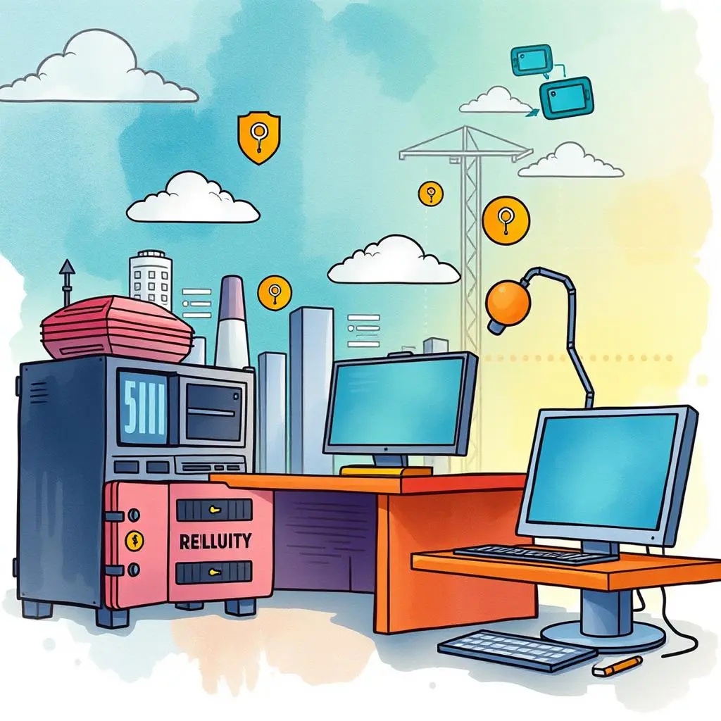 Mitigation strategy creator: Formulate strategies based on risk insights 1 Mitigation strategy creator workspace illustration featuring IT tools and security icons