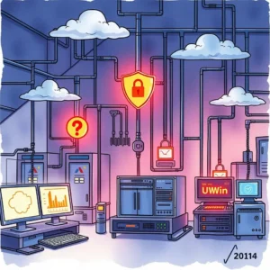 Network infrastructure highlighting vulnerabilities in it security management.