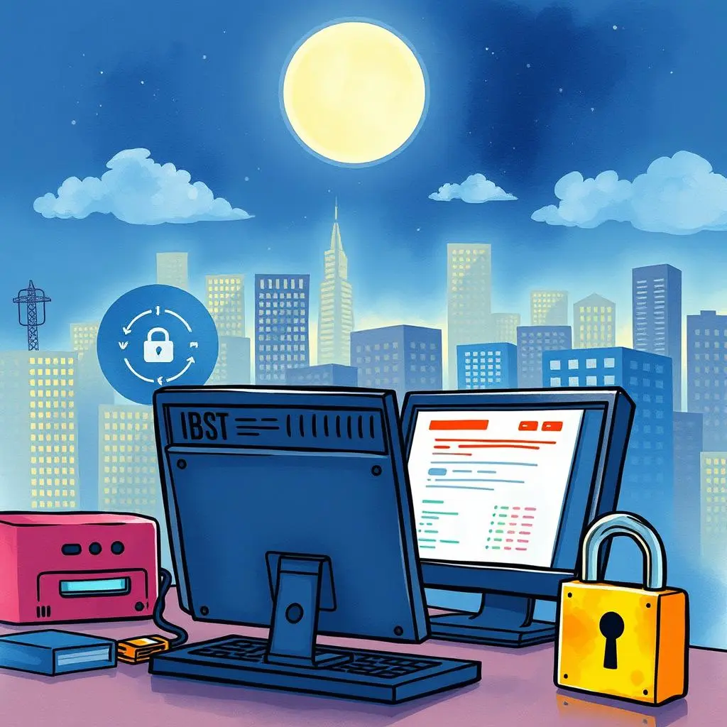 Alert history logger: Maintain a log of alert history 1 Desktop computer displaying alert history in a cityscape at night.