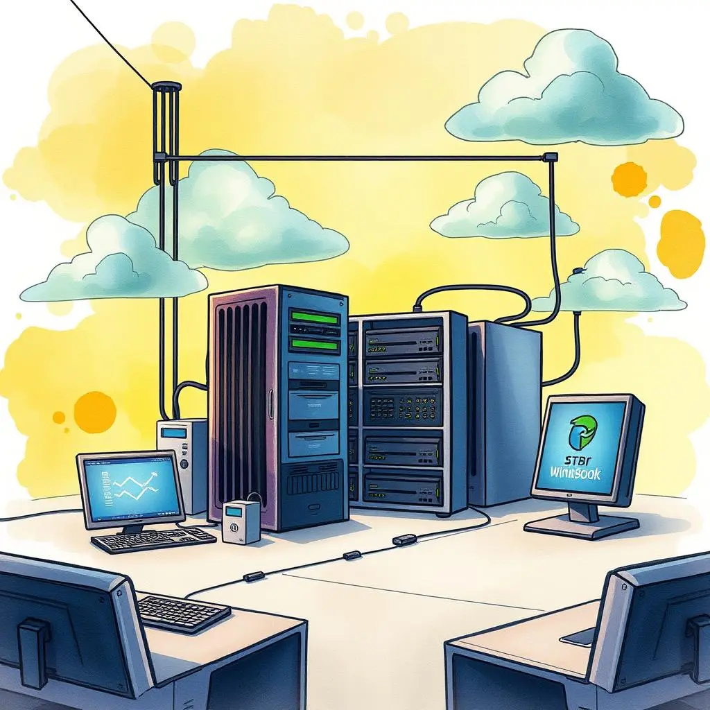 Server model repository: Store and retrieve server model information 1 Server model repository with server racks and computers in a modern IT environment