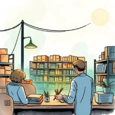 Professionals analyzing supplier feedback in a well-organized office setting.