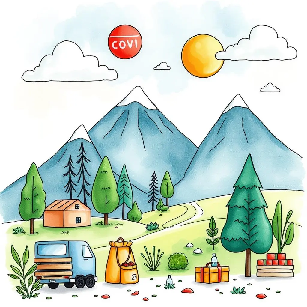 Supply chain sustainability reporter: Analyze supply chain data for sustainability efforts 1 Colorful illustration depicting sustainable supply chain management in nature.