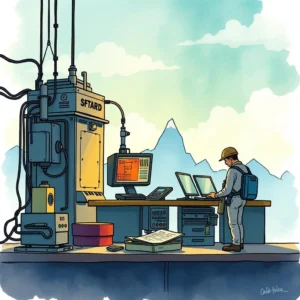 Test Summary Review Tool in an engineering setting with a technician using multiple screens
