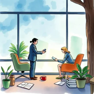 Tax negotiation outcome predictor: Analyze negotiation outcomes for better decisions 6 Professionals discussing tax negotiation strategies in a modern office setting.