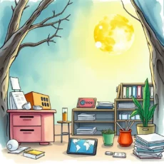 A bright workspace illustrating tools for technical documentation improvement.