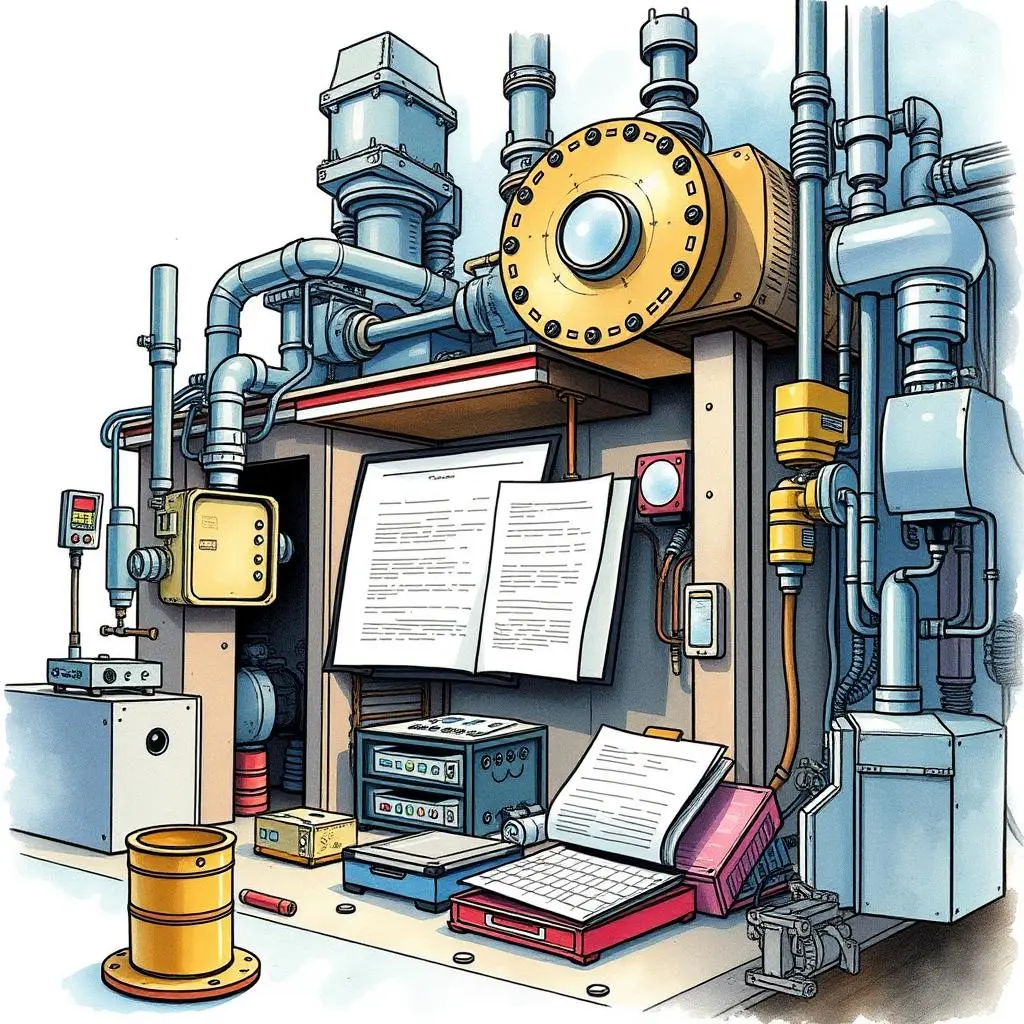 Test report compiler: Generate concise technical test summaries 1 Test Report Compiler tool setup with documents and engineering equipment
