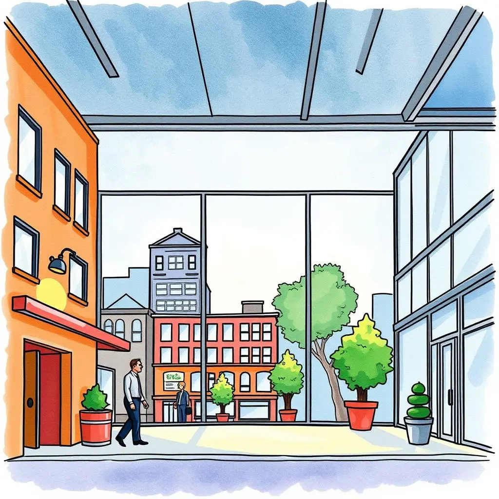 A modern office space illustrating lease viability evaluation with a focus on urban real estate options.