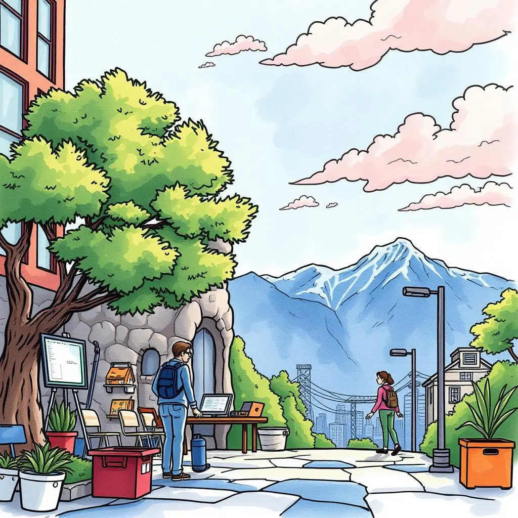 Account task manager: Organize account assignments for sales operations 1 Sales team collaborating outdoors with mountains in the background.