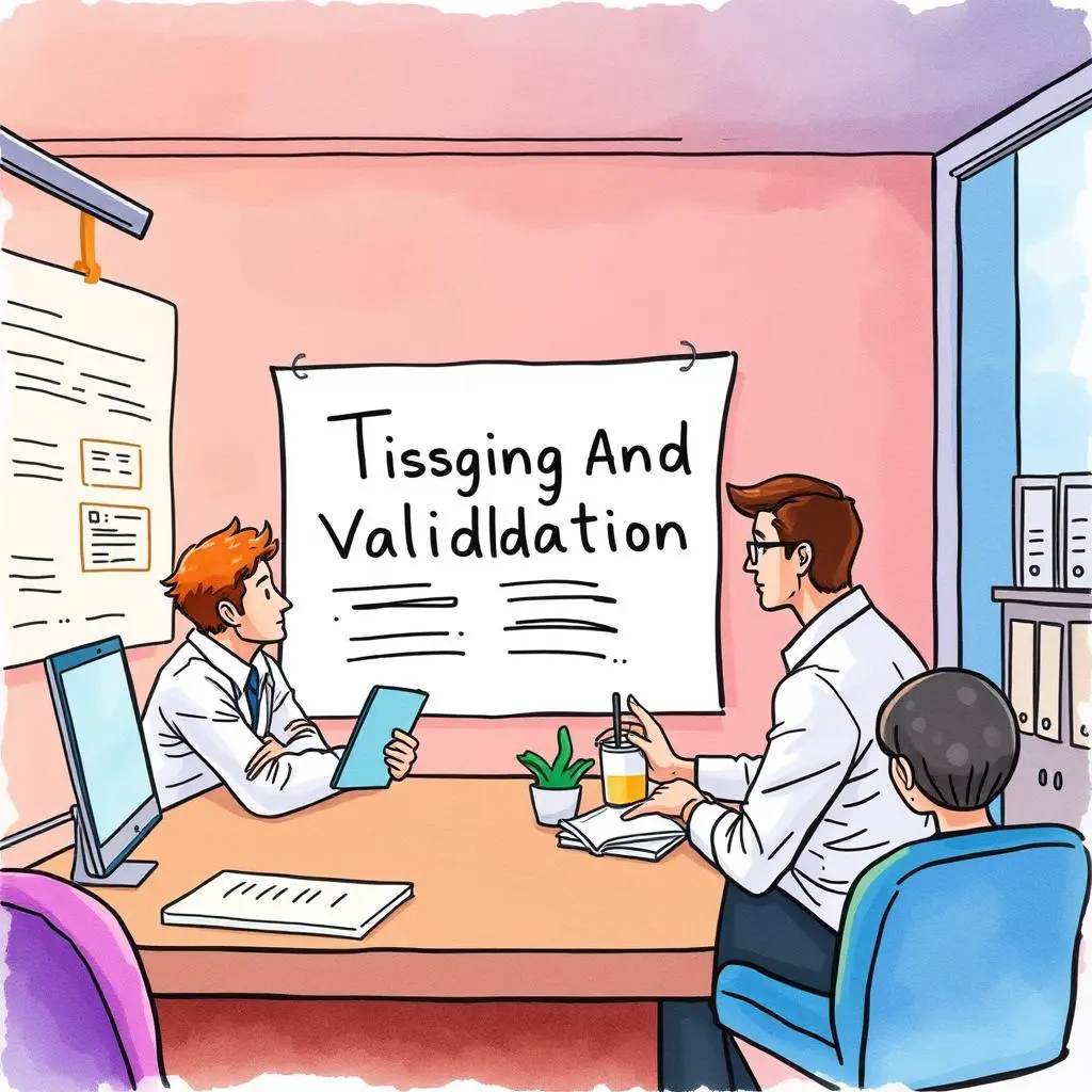 Stakeholder opinion mapper: Visualize stakeholder opinions from their feedback text 1 Team discussing stakeholder feedback in a research and development meeting.