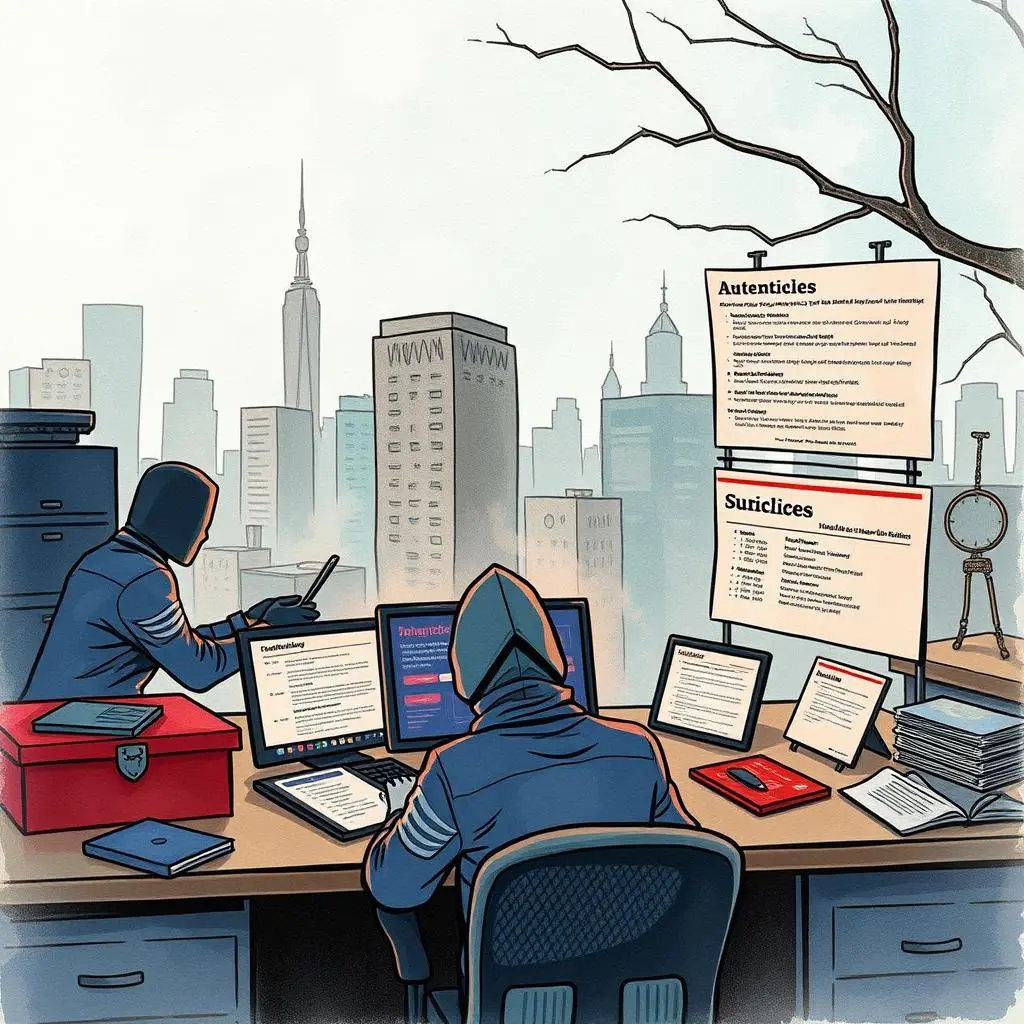 Phishing attempt evaluator: Create summaries of phishing attack details 1 Phishing attempt evaluator tool being utilized by analysts in an urban setting to detect threats.