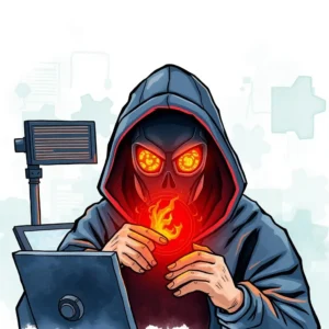 Hacker in a hoodie manipulating a glowing orb, symbolizing threat response and cybersecurity investigations