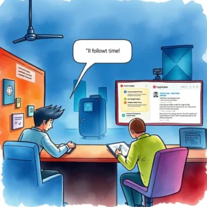 A cybersecurity team analyzes EDR alerts using the EDR Alert Simplifier tool in a modern workspace.