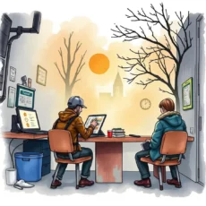 Analysts discussing suspicious activity in a security operations center.