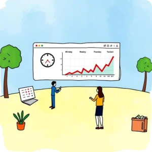 Attendance Log Analyzer tool visualized with data trends and users interpreting attendance metrics.