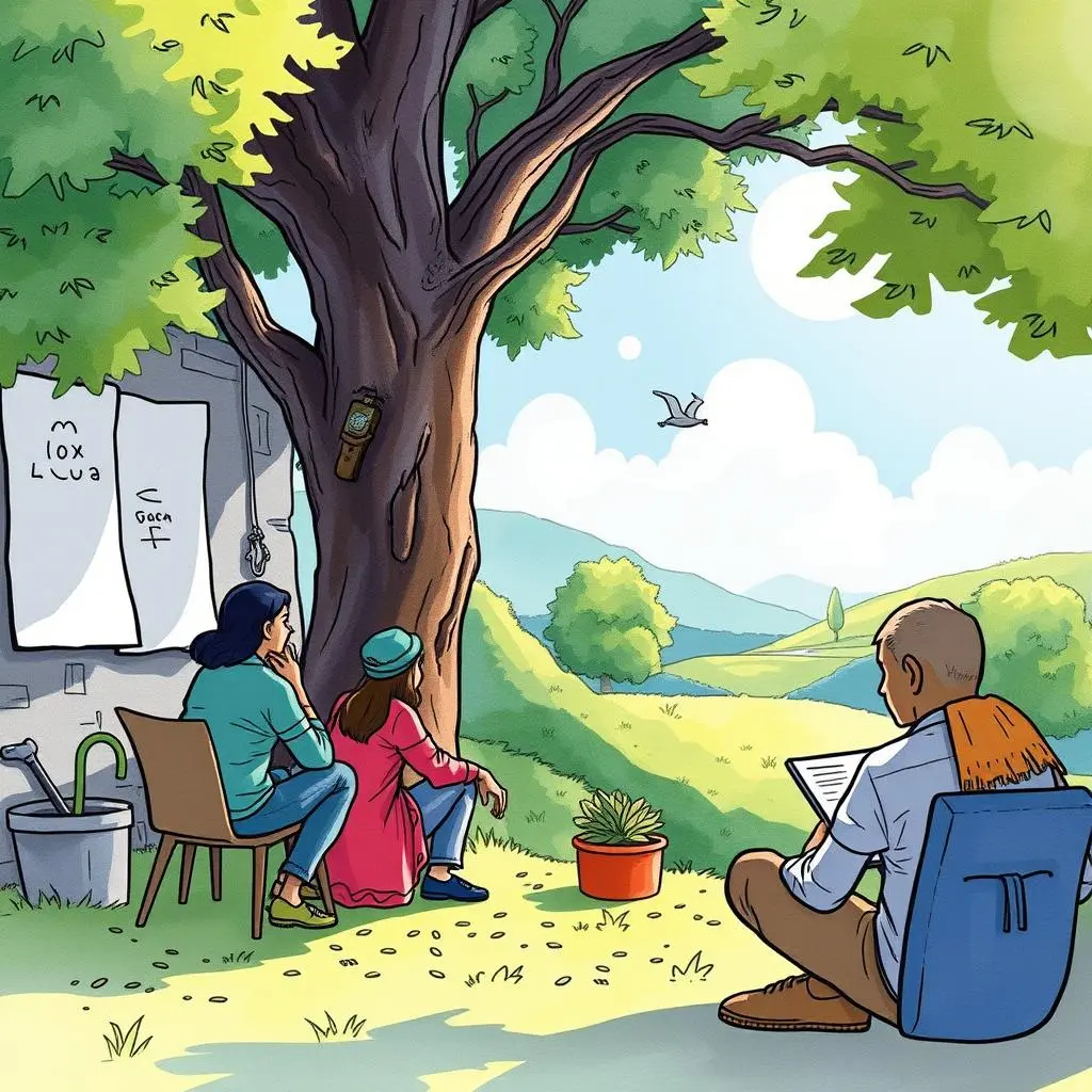 Csr community insights report: Analyze and document community engagement insights 1 A serene outdoor scene showing individuals engaging in community capacity building activities.