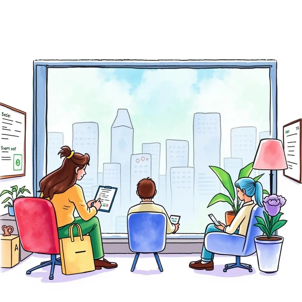 Feedback optimizer: Enhance feedback collection processes 1 A group of professionals engages with a feedback tool while overlooking a cityscape.
