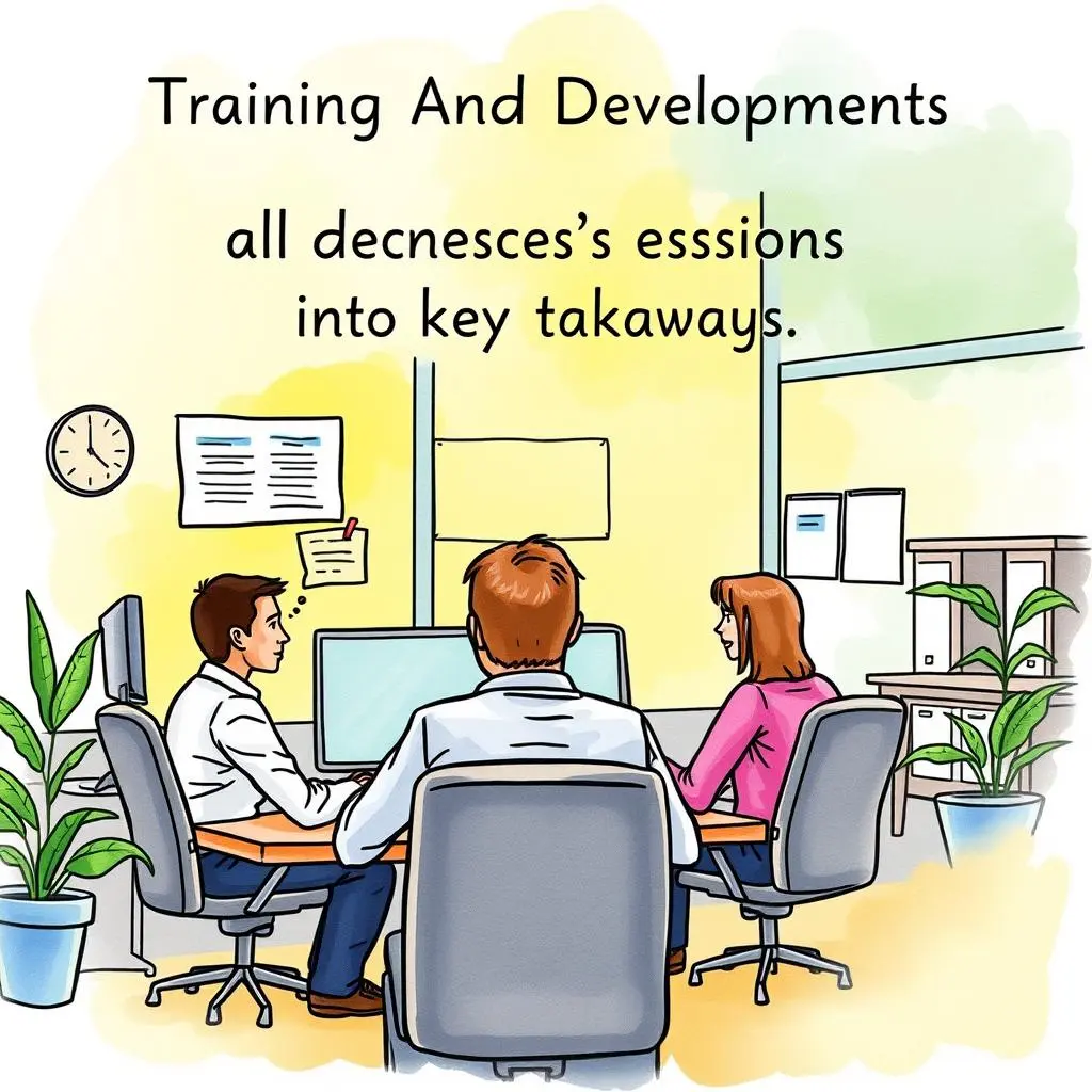 Coaching session summarizer: Condense coaching sessions into key takeaways 1 Coaching professionals collaborate in a bright office to summarize coaching session insights.