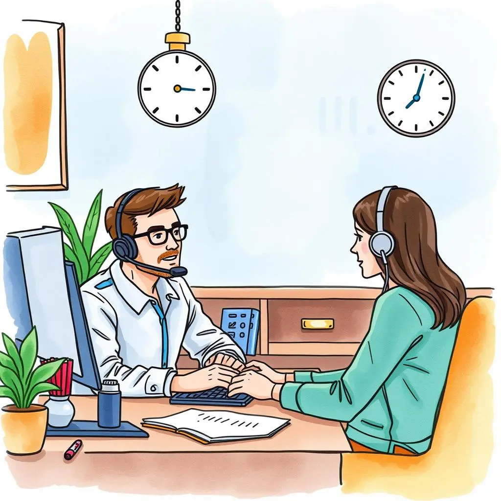 Participant feedback processor: Summarize participant feedback for improvement 1 A customer service representative assists a participant, emphasizing training engagement.