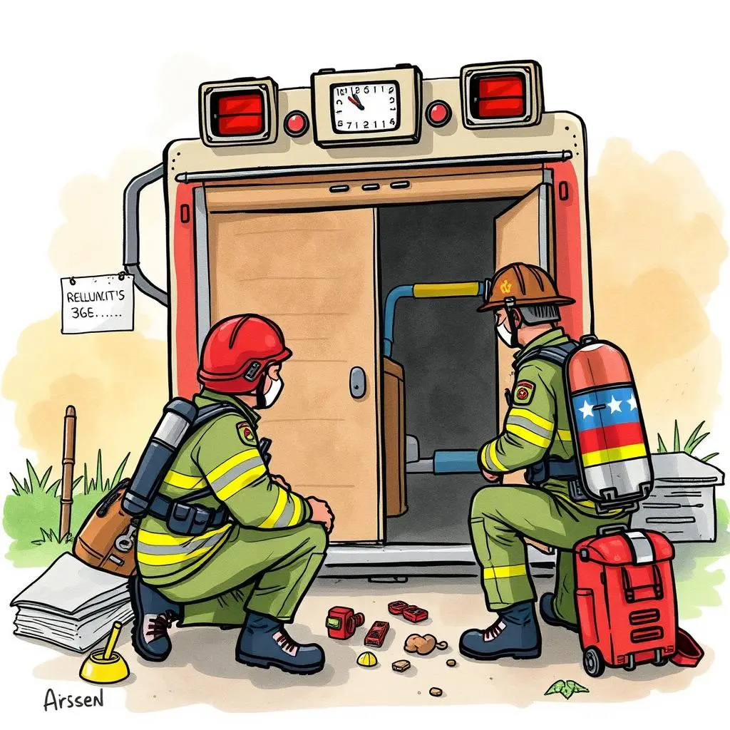 Attendance tracker: Log and confirm training participation 1 Two emergency responders review training materials outside an ambulance.
