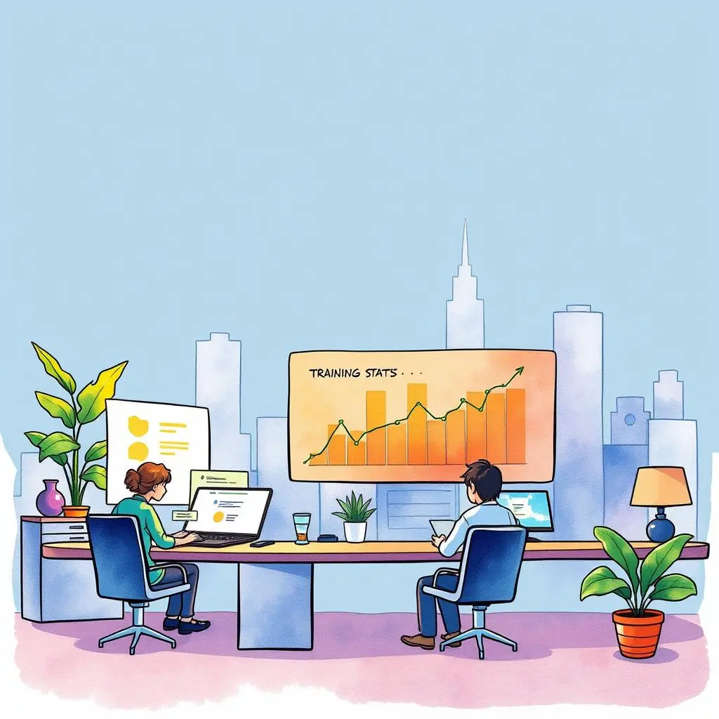 Development progress dashboard: Visual representation of employee training status 1 training-programs-development-progress-dashboard-10ka