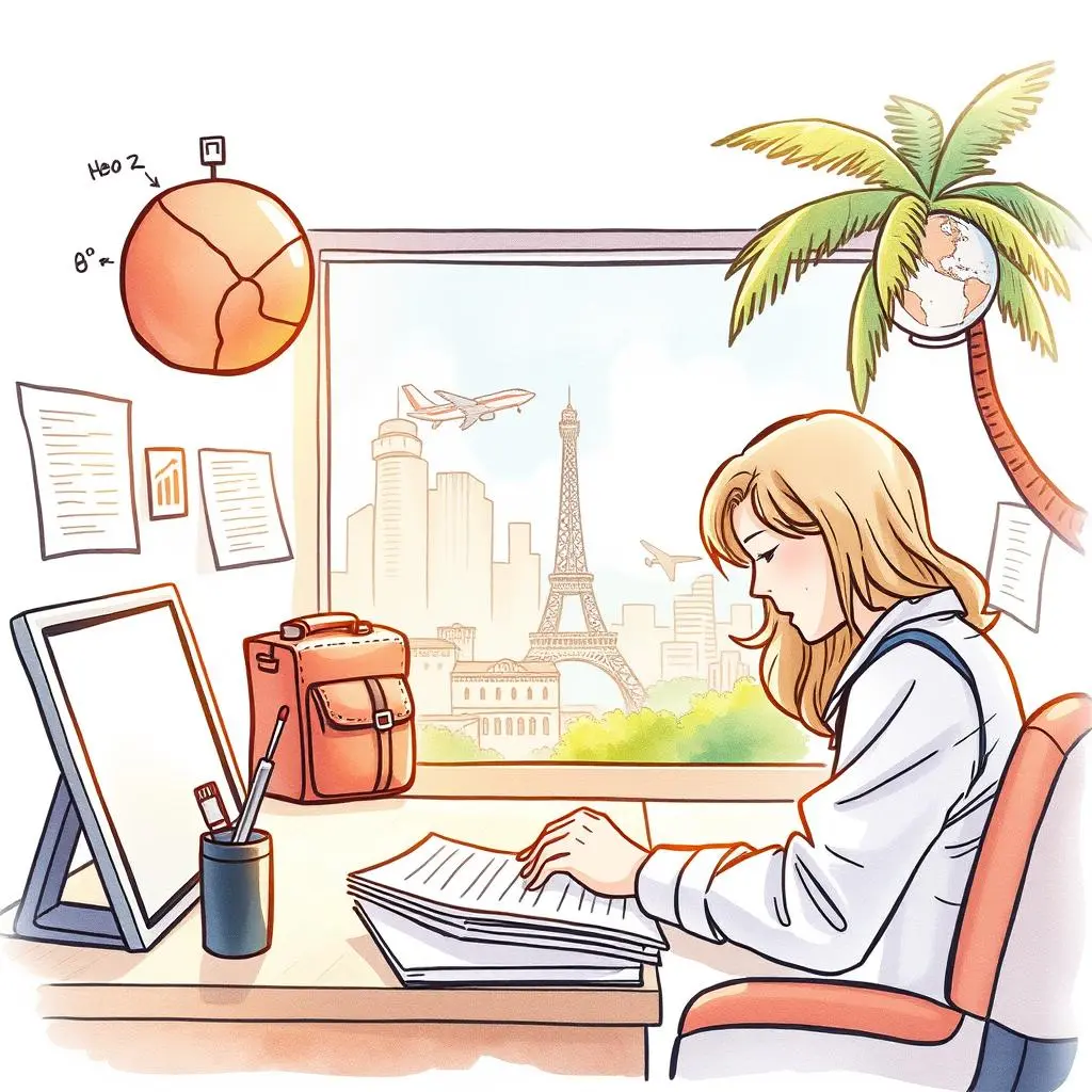Travel data checker: Analyze and verify travel-related information 1 A travel analyst reviewing data with a paris view in background.