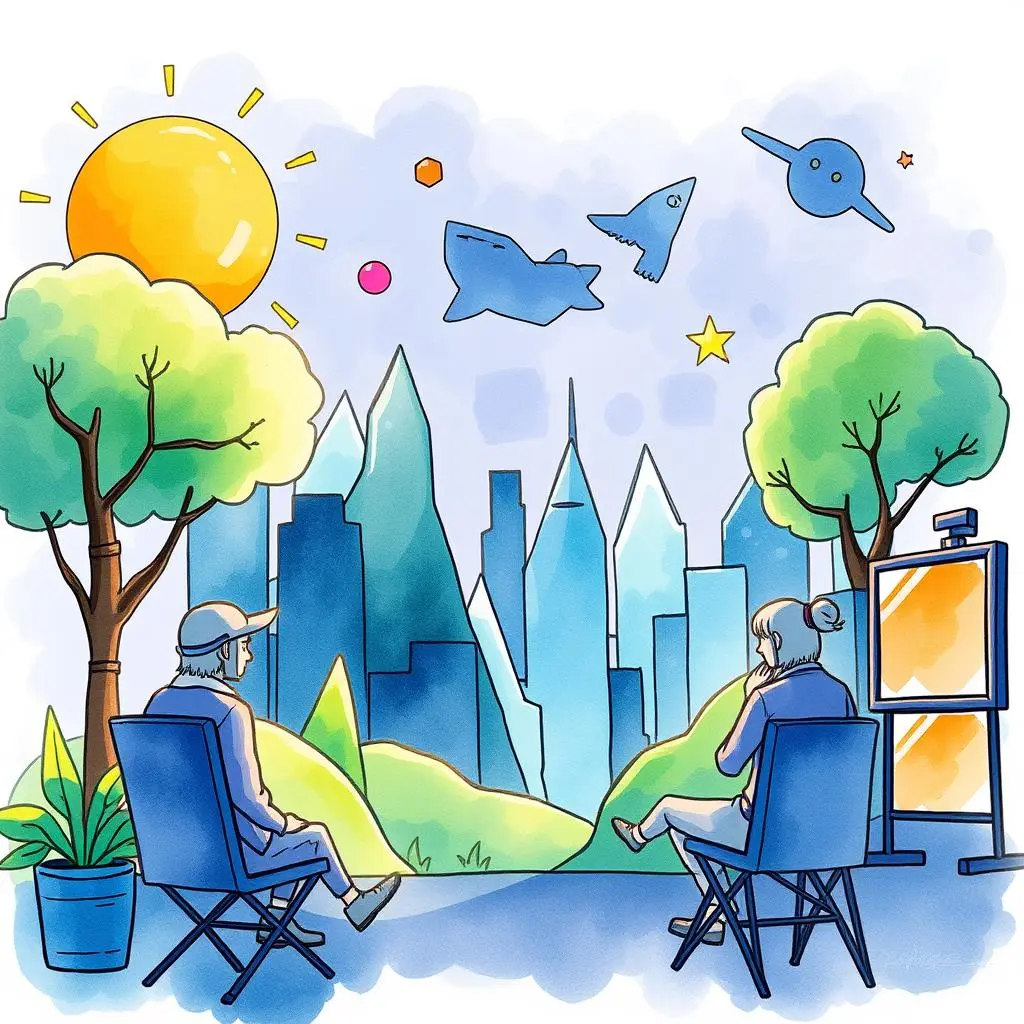 Industry trend predictor: Identify upcoming trends in your industry 1 Web tool user analyzing trends in vibrant cityscape