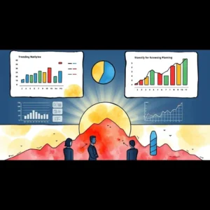 Analyzing strategic trend data with visual analytics tools to identify patterns and insights in trends