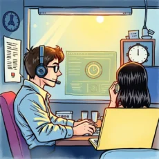 Support Inquiry Analyzer tool being utilized by IT support specialists in a modern workspace