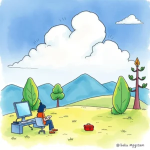 Continued support message builder: Create supportive messages for ongoing user engagement 1 User creating supportive messages in a serene outdoor setting.