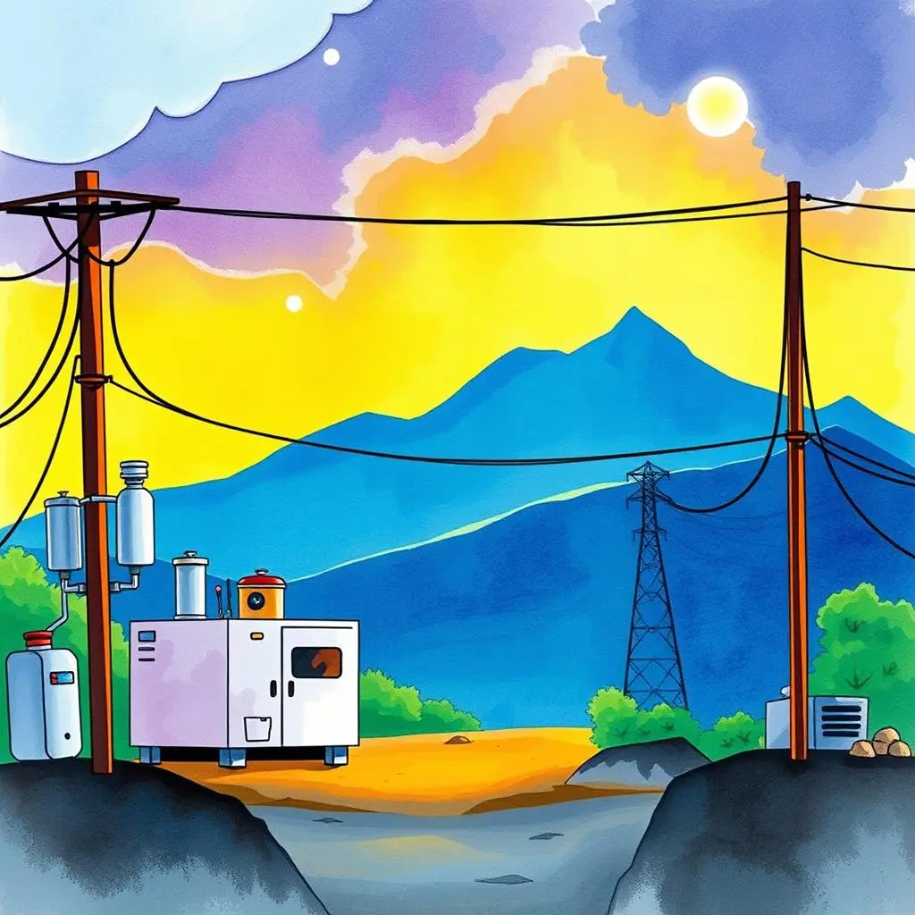 Energy loss discoverer: Unearth potential energy loss causes 1 Energy Loss Discoverer tool surrounded by utility infrastructure and mountains against a vibrant sky